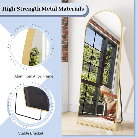 BEAUTYPEAK mirror leaning in bedroom adds depth and light to room