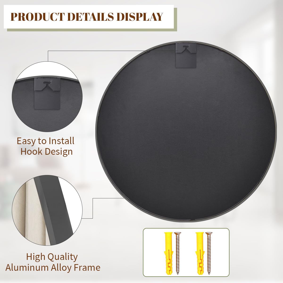 BEAUTYPEAK rear hanging hardware pre-installed for secure mounting benefit