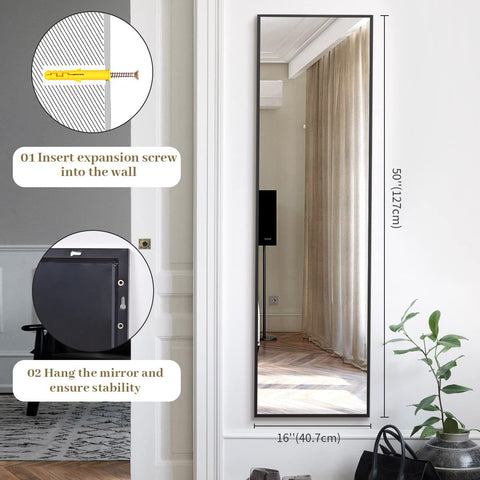 BEAUTYPEAK mirror beside a door for scale to confirm full-body coverage benefit