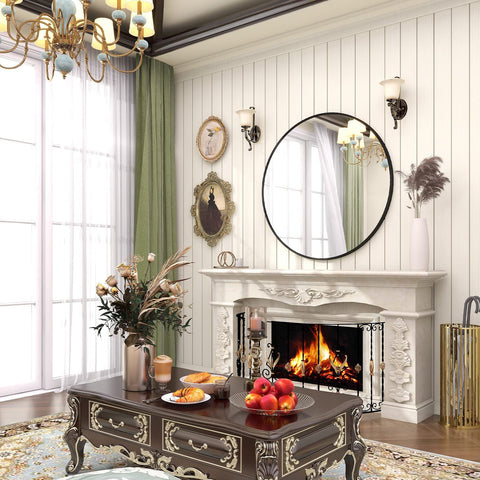 BEAUTYPEAK brushed black frame texture adding sleek contrast to room