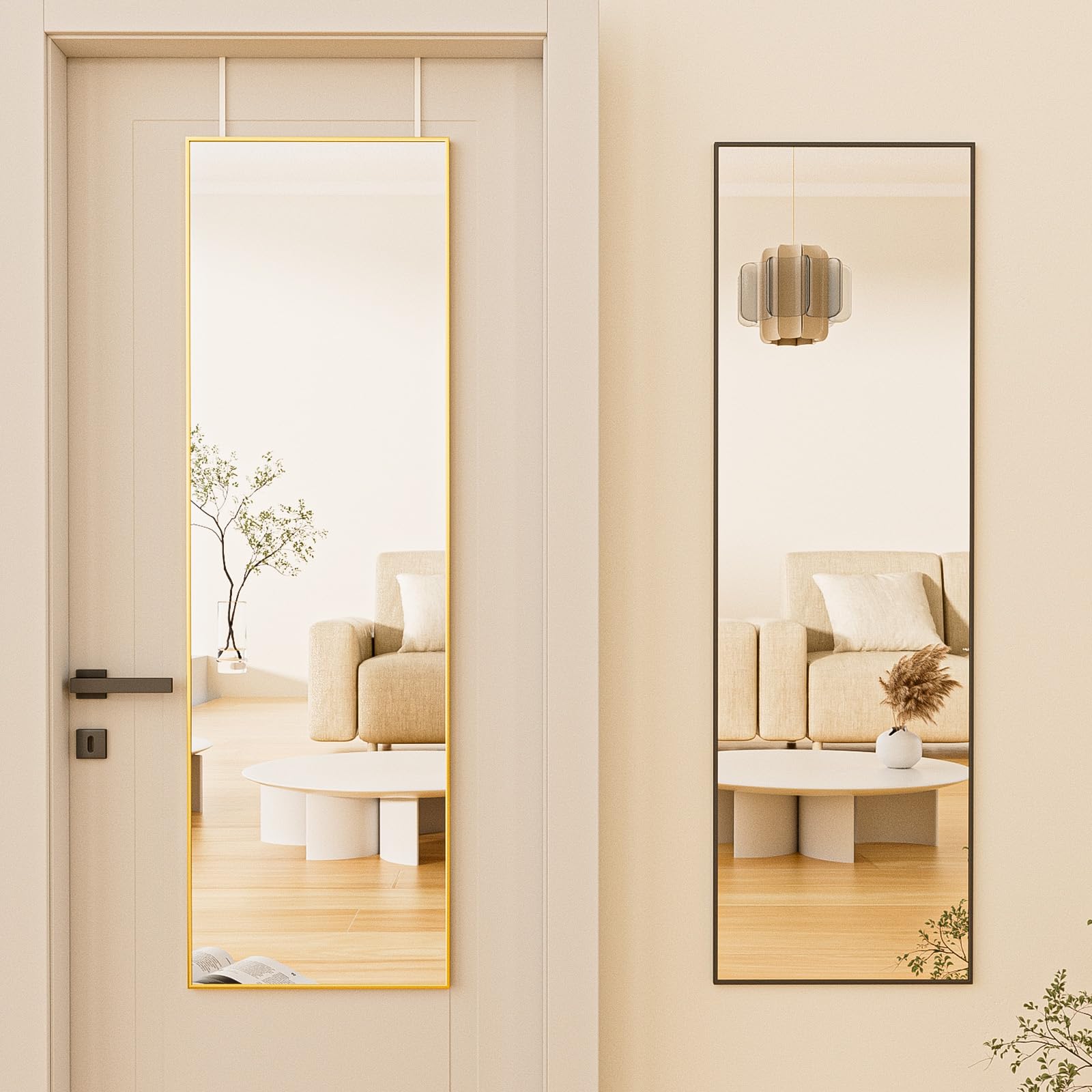 BEAUTYPEAK mirror wall-mounted showcasing adjustable-height convenience benefit