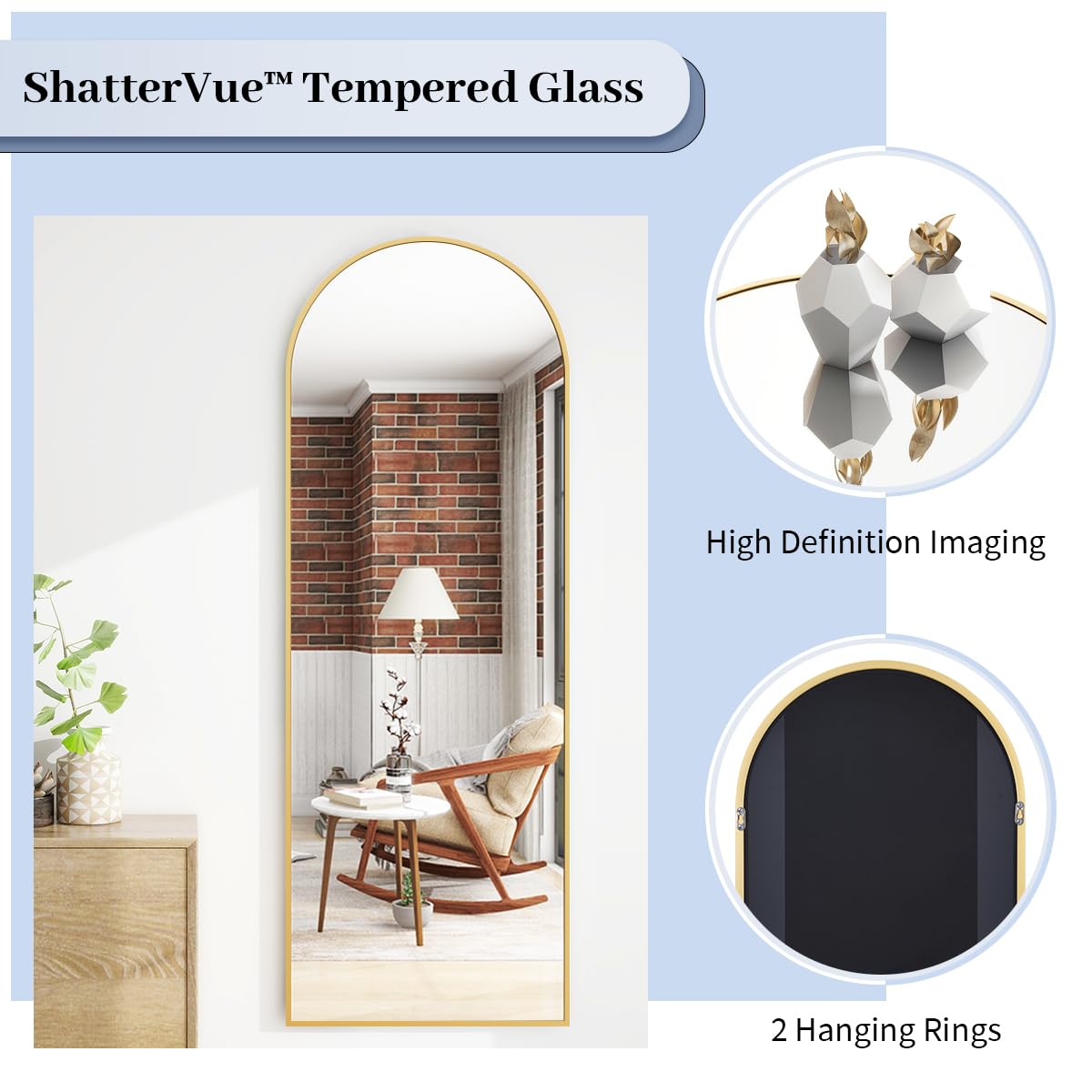 BEAUTYPEAK wall-mounted mirror styled in dressing room saves floor space