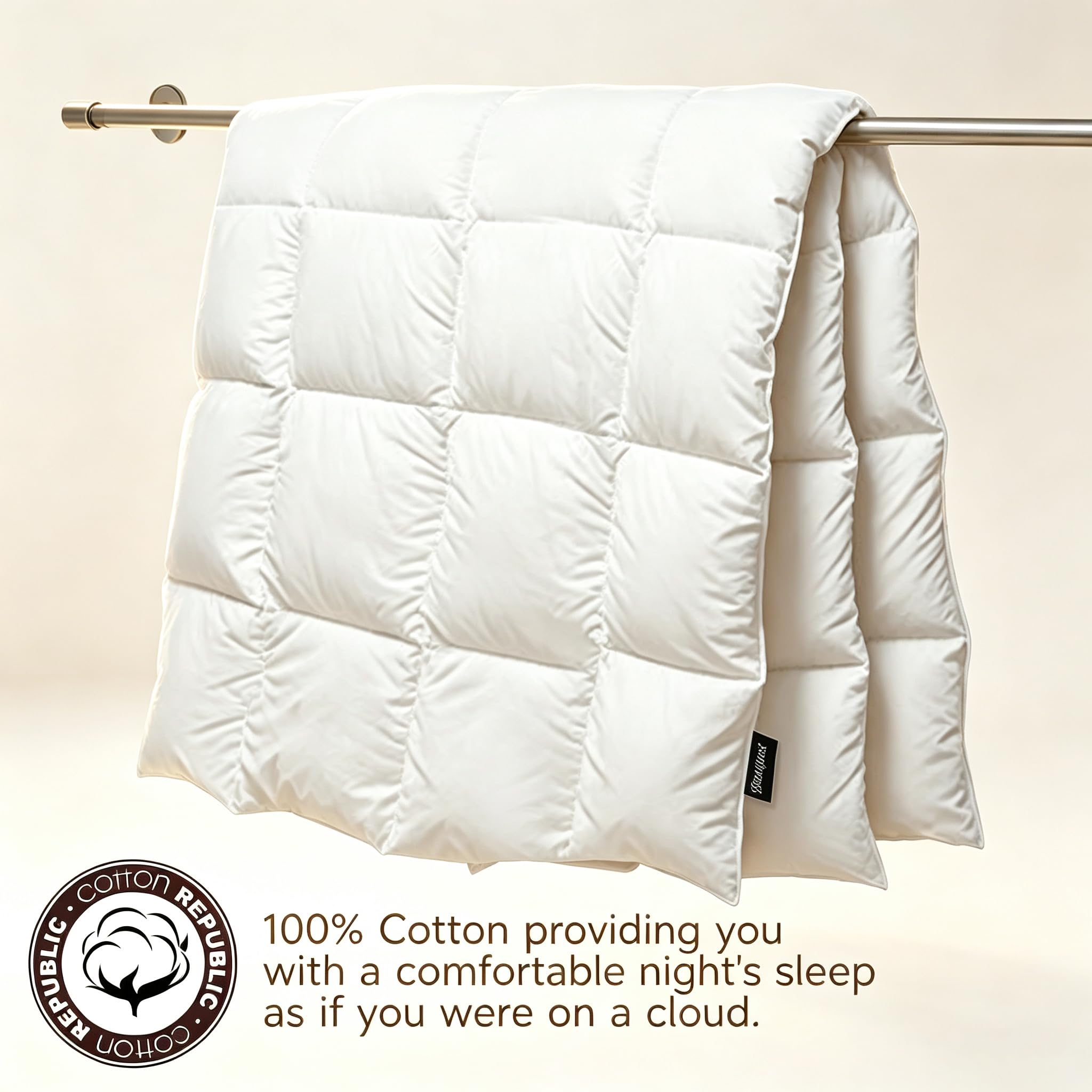 Beautyrest detailed view of feather and down filling illustrating plush loft and support