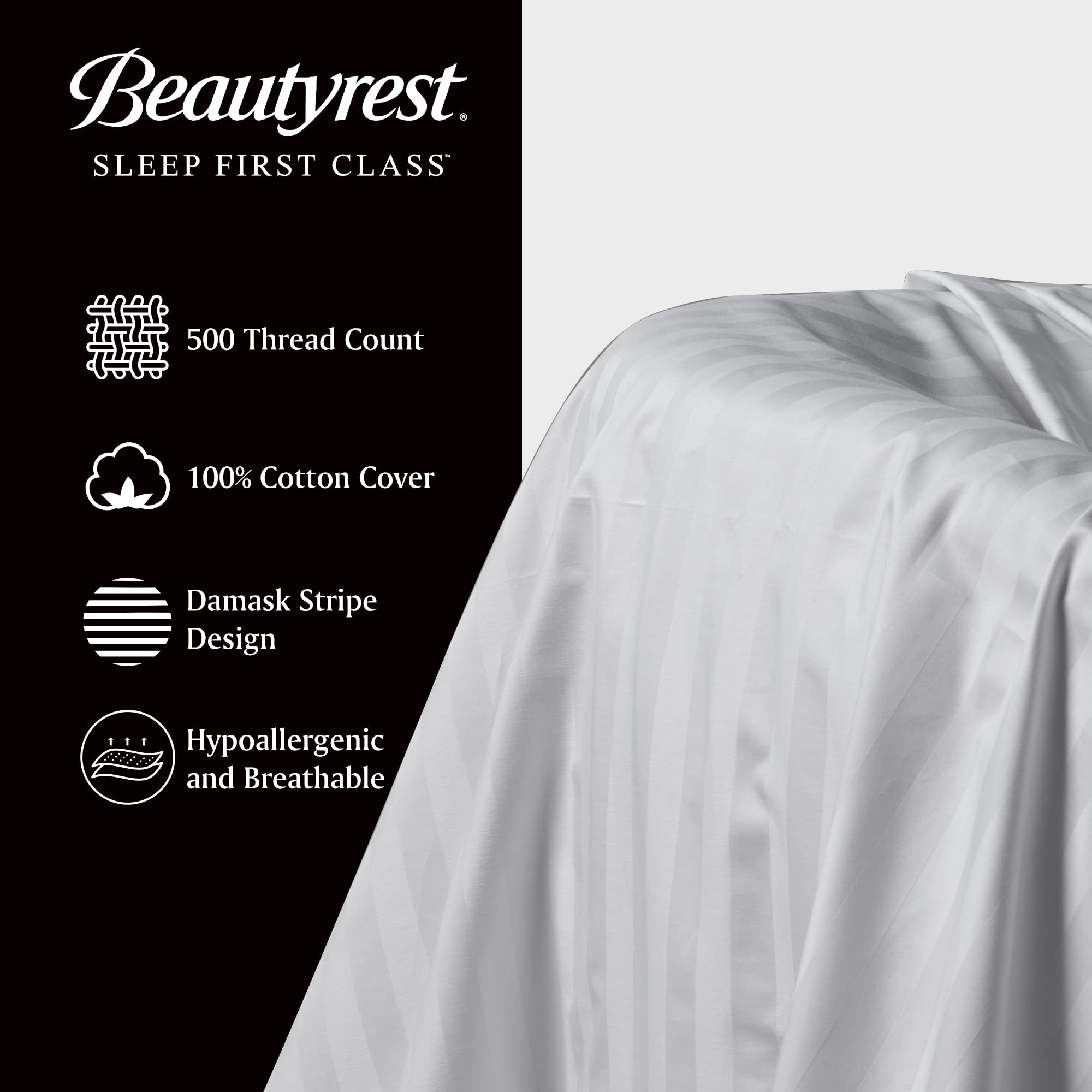 Beautyrest close-up of goose feather fill offering fluffy cushioning and breathability