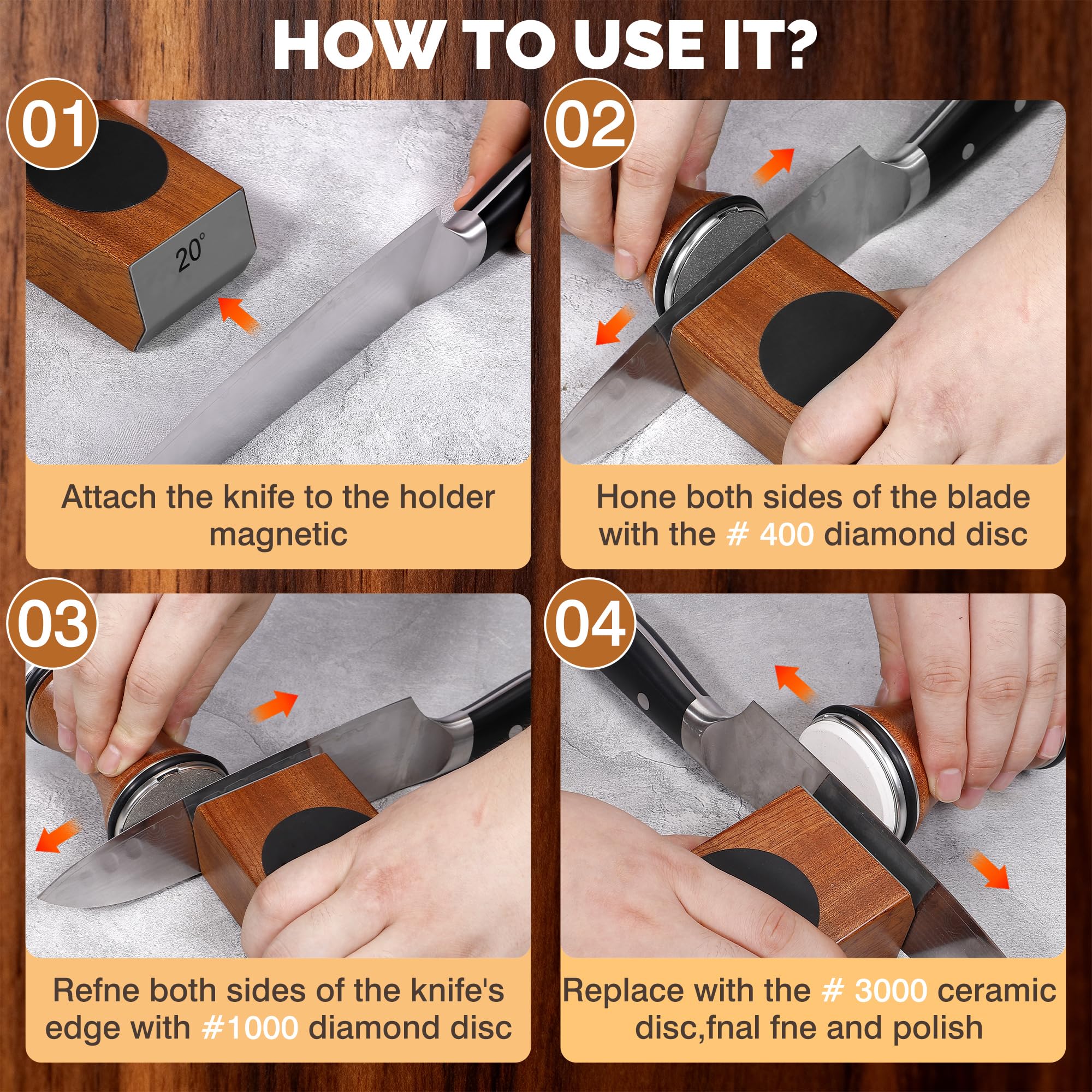 BEAYFILY sharpener beside a kitchen knife to show scale and portability benefit