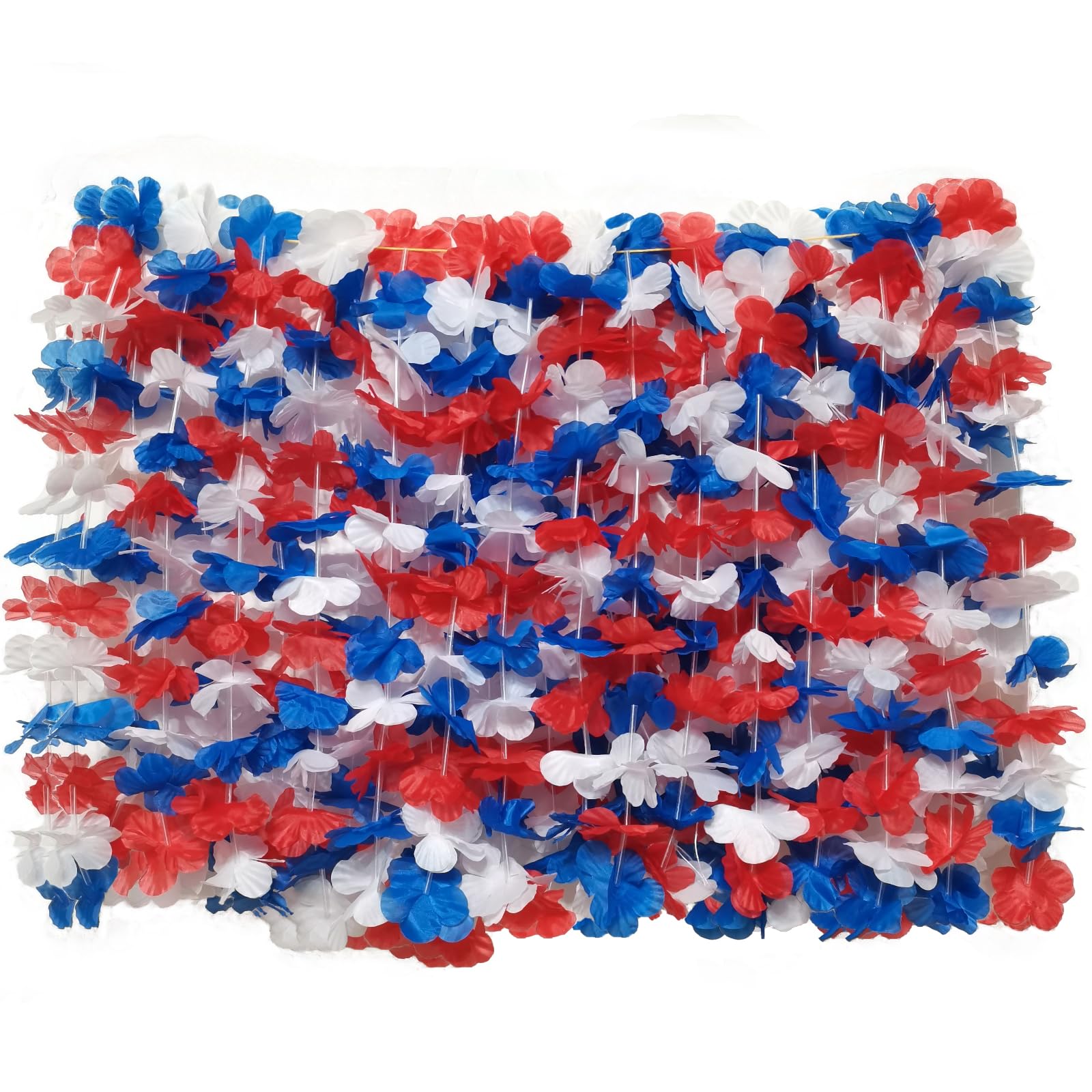Becfupo front packaging showing 50 patriotic leis for quick event distribution
