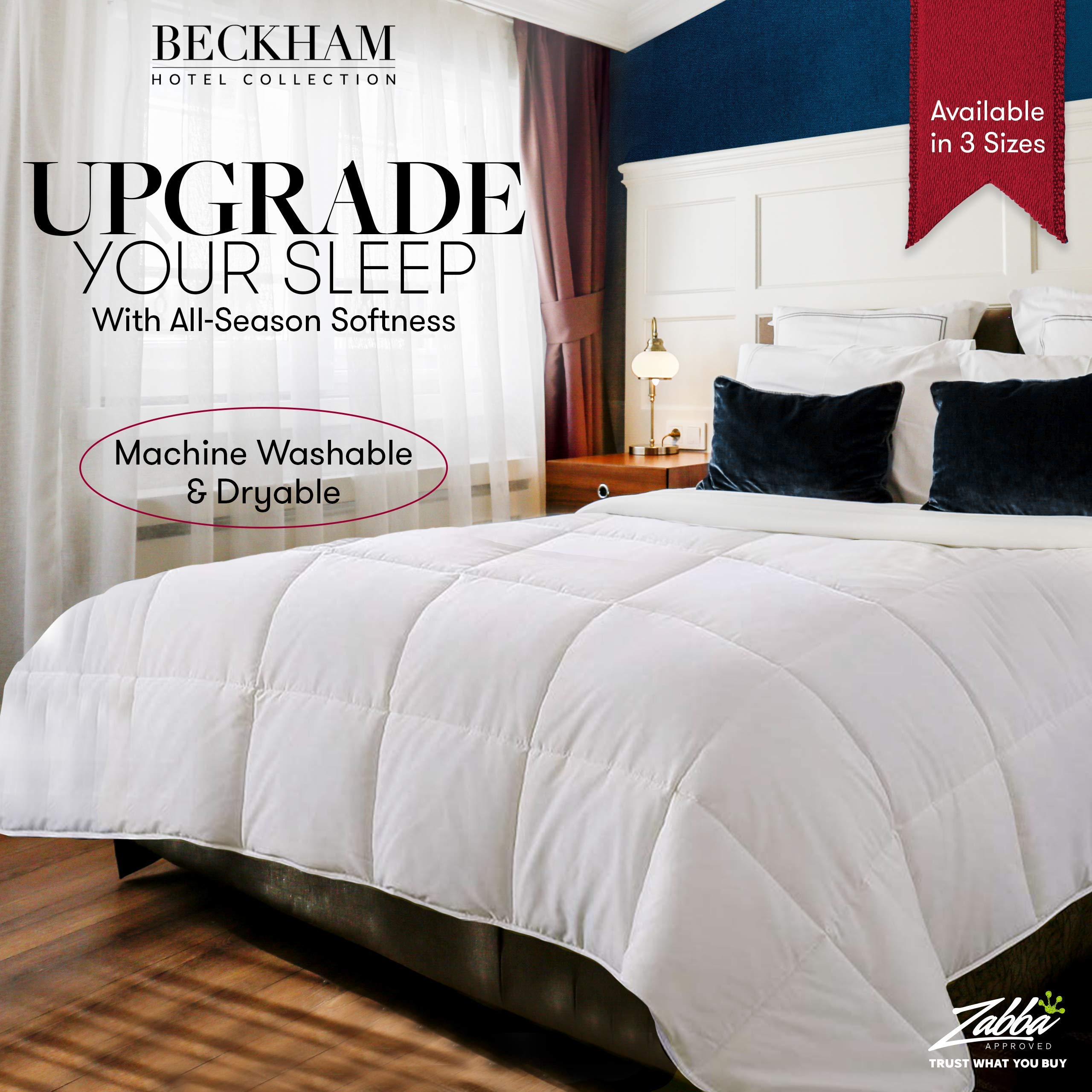 Beckham Hotel Collection close-up of box stitching that preserves even fill and durability