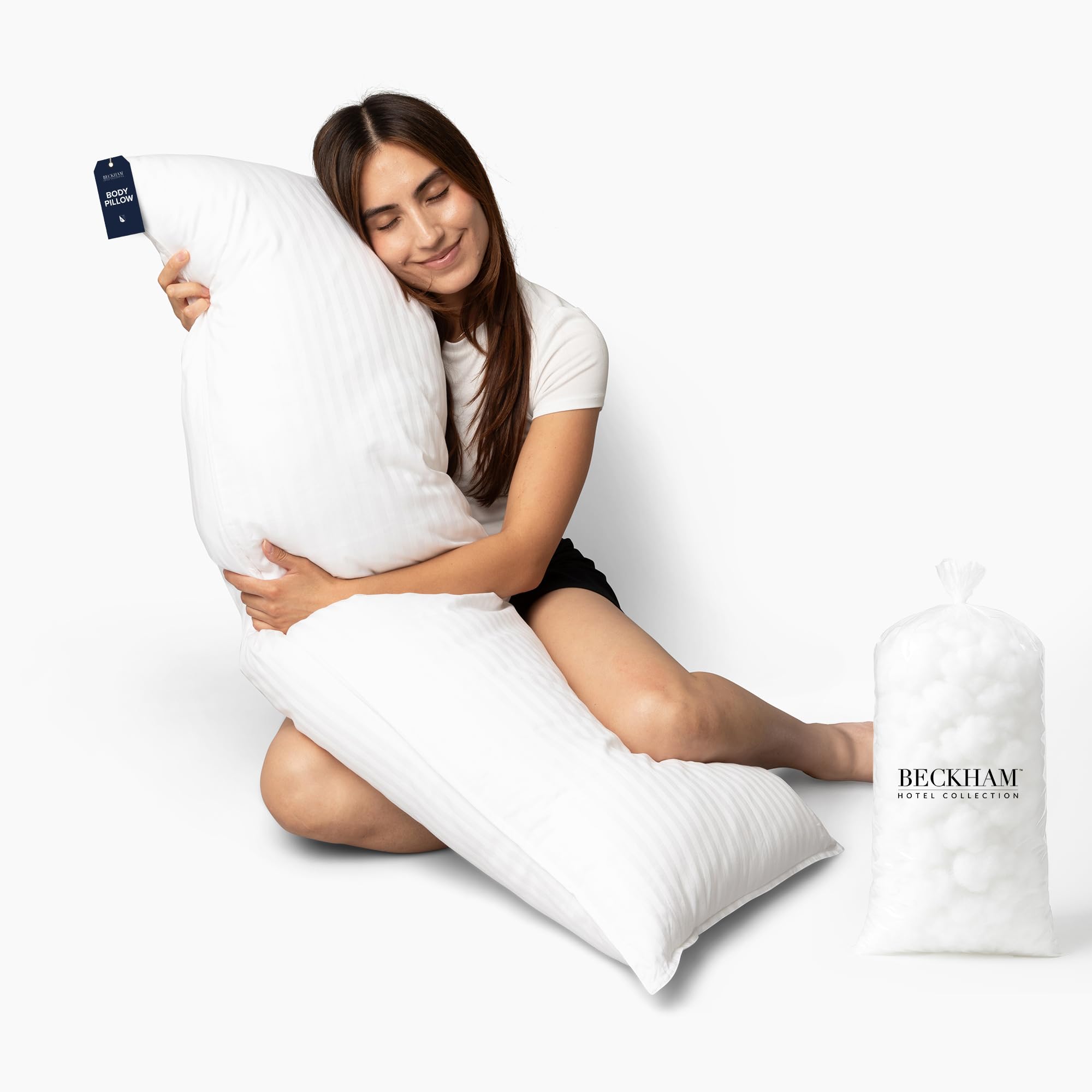 Beckham Hotel Collection front view showing full-length body pillow for enhanced comfort