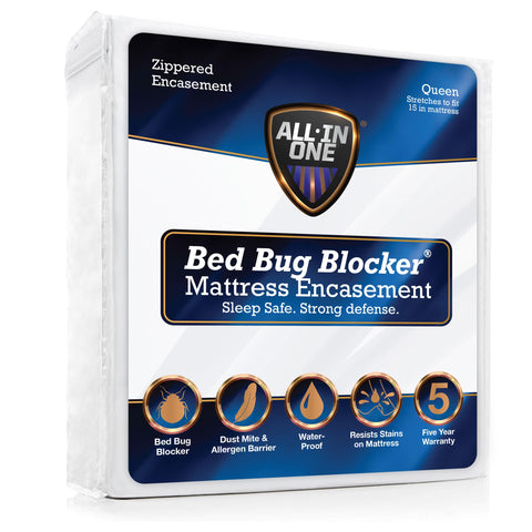 Bed Bug Blocker front view showing full encasement and neat fit for protection