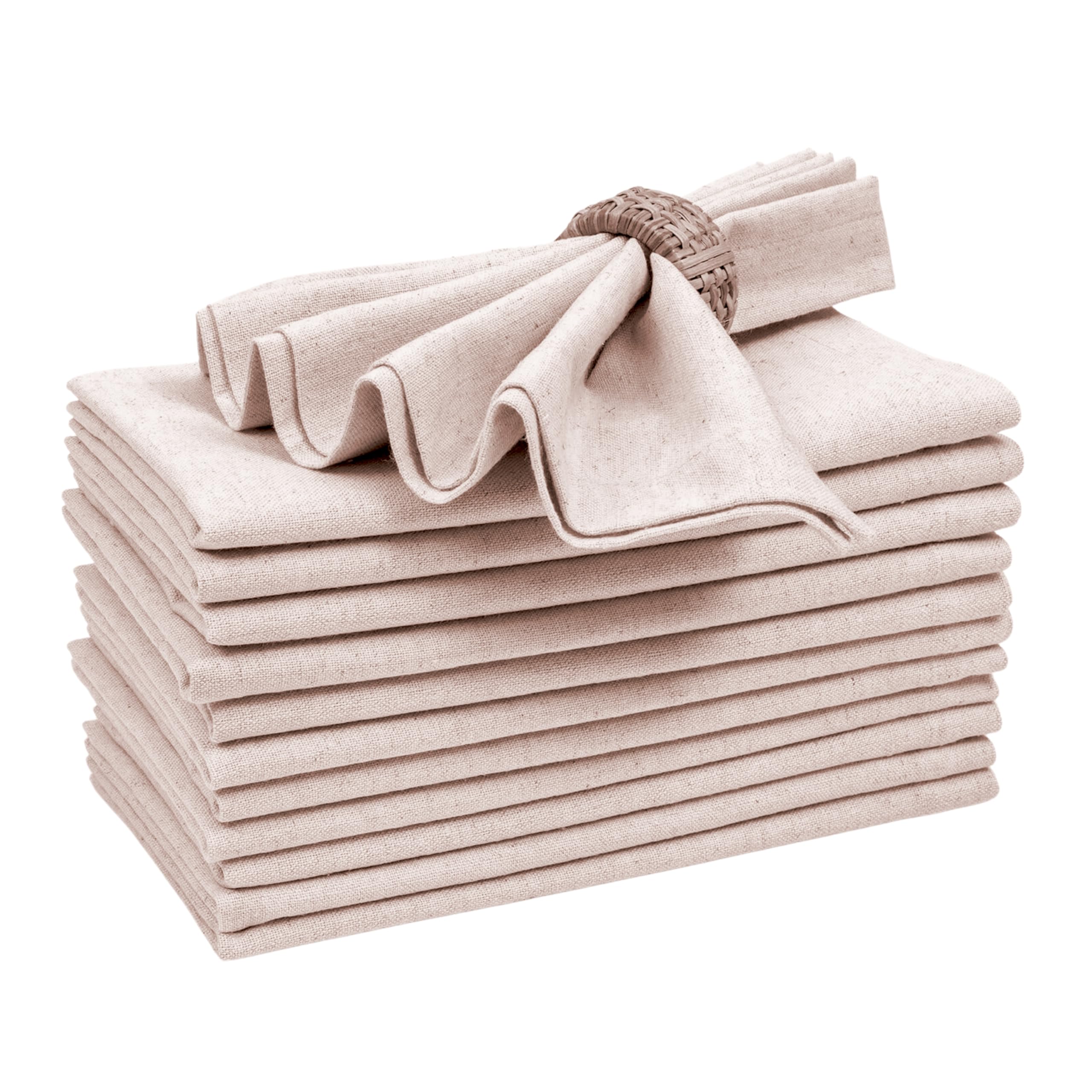 Bedding Craft napkin next to ruler showing 18x18 scale for sizing clarity
