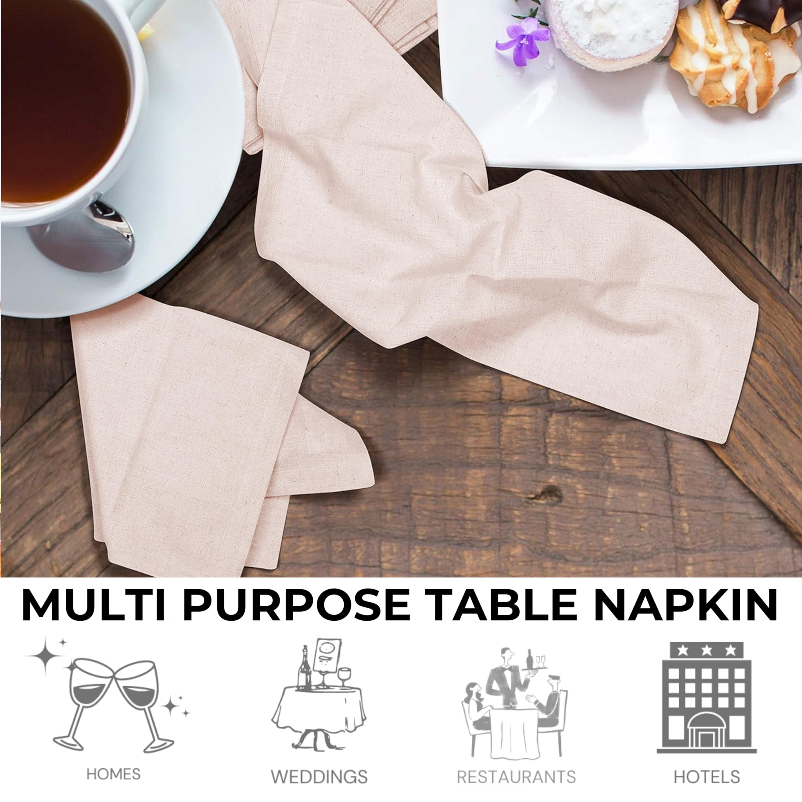 Bedding Craft stacked napkins edge detail illustrating neat storage benefit