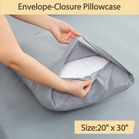Bedecor flat sheet and pillowcase styled on a bed highlighting coordinated look and guest-ready benefit