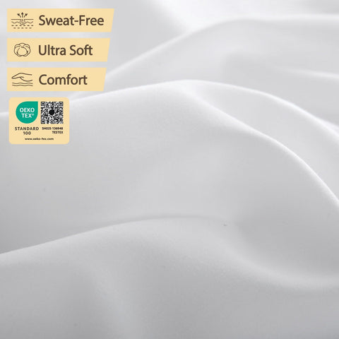 Bedecor flat sheet layered on air mattress showing smooth, bed-like surface benefit