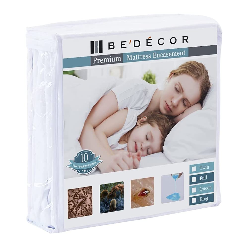 Bedecor front view showing full zippered twin encasement and complete protection