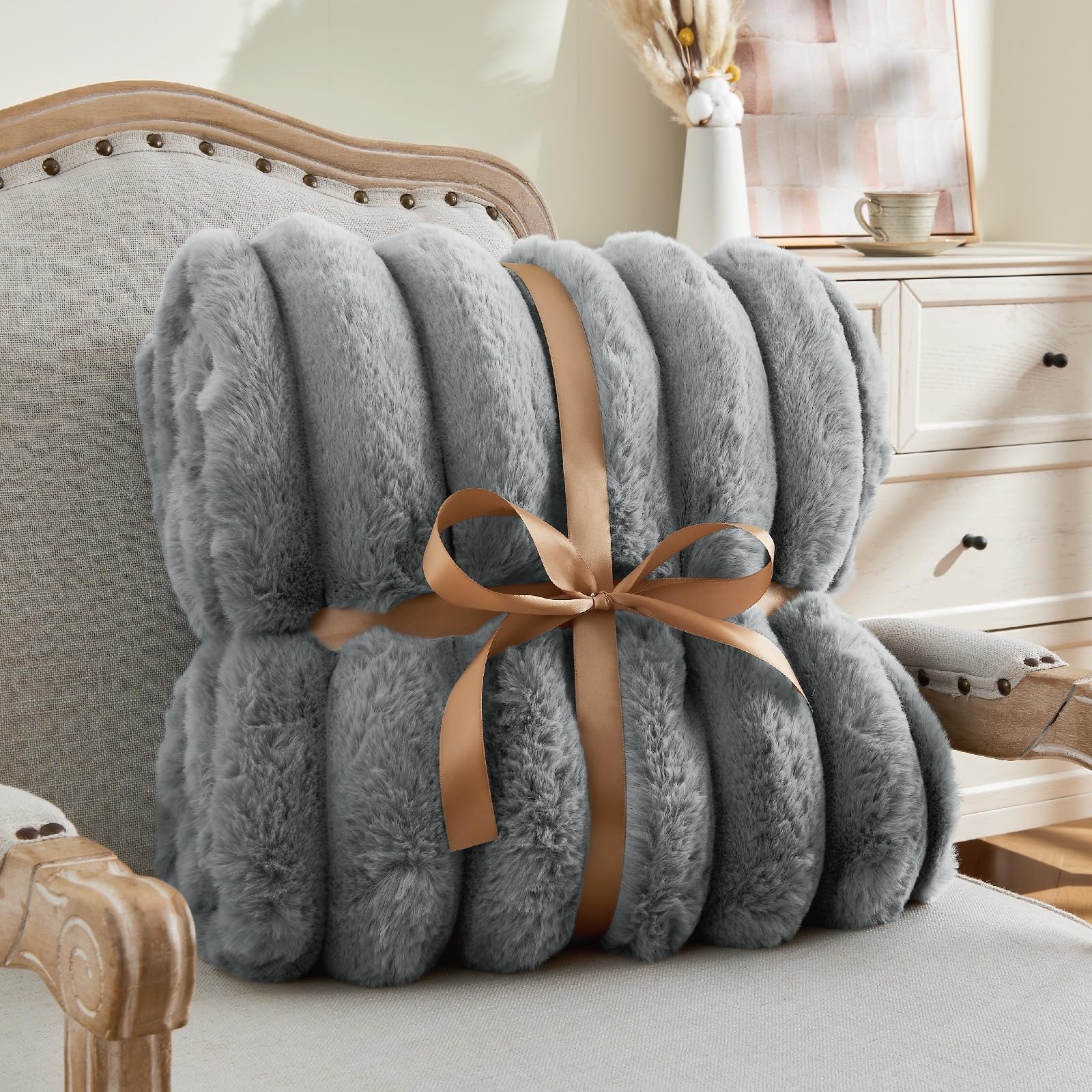 BEDELITE draped over armchair offers instant room warmth