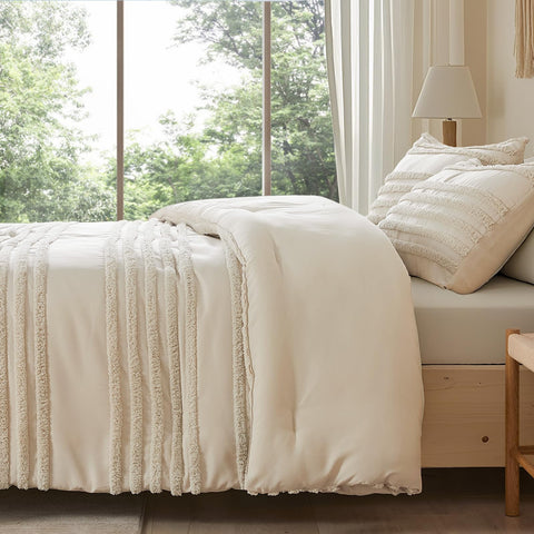 BEDELITE styled bedroom scene showing boho comforter elevates decor