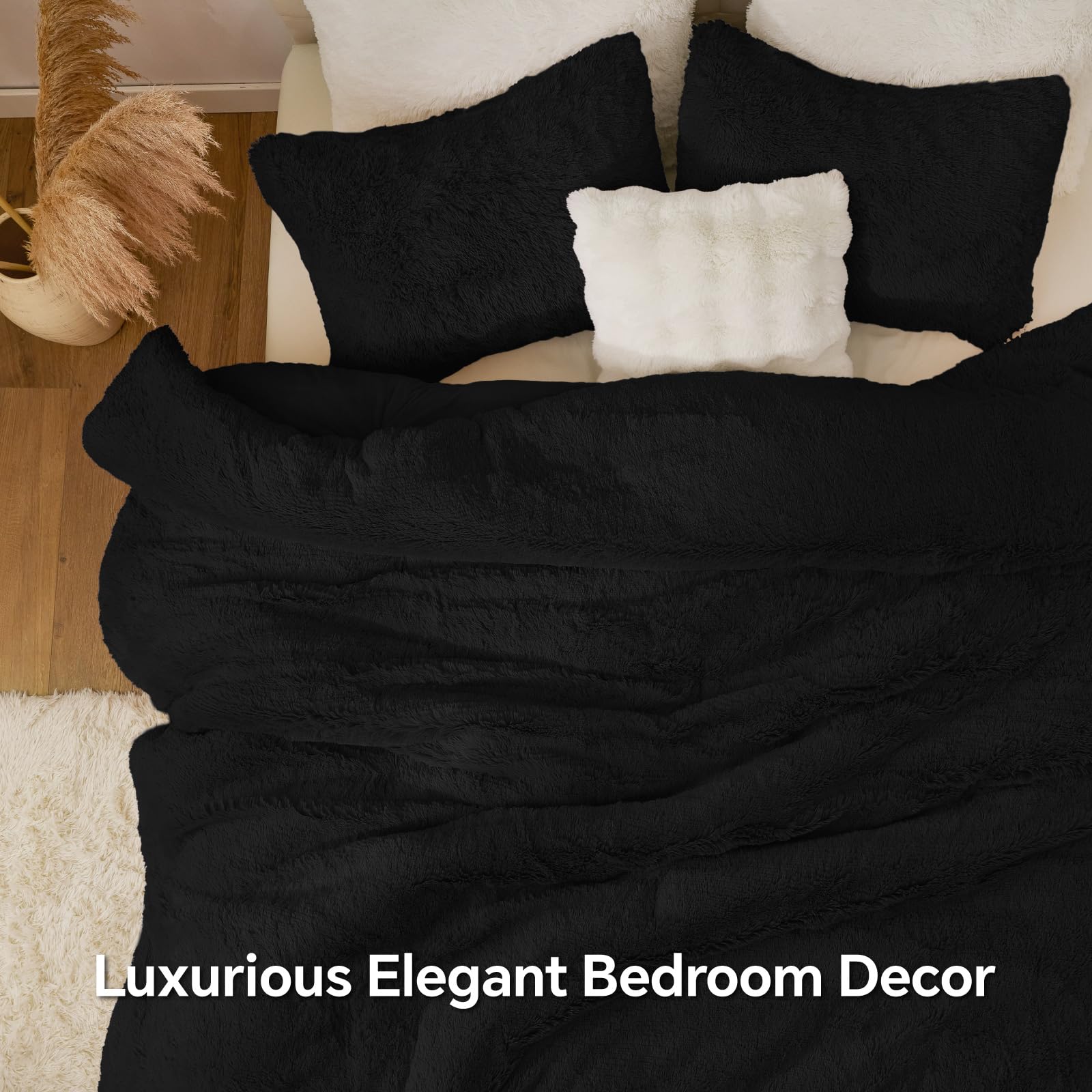 BEDELITE comforter on styled bedroom creating inviting, upscale atmosphere