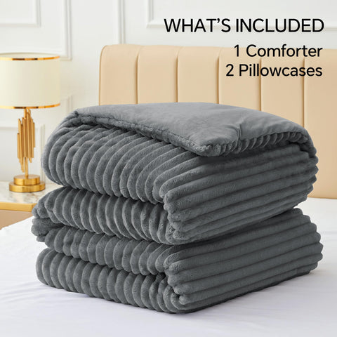 BEDELITE folded comforter with pillowcases showcasing set completeness and easy layering