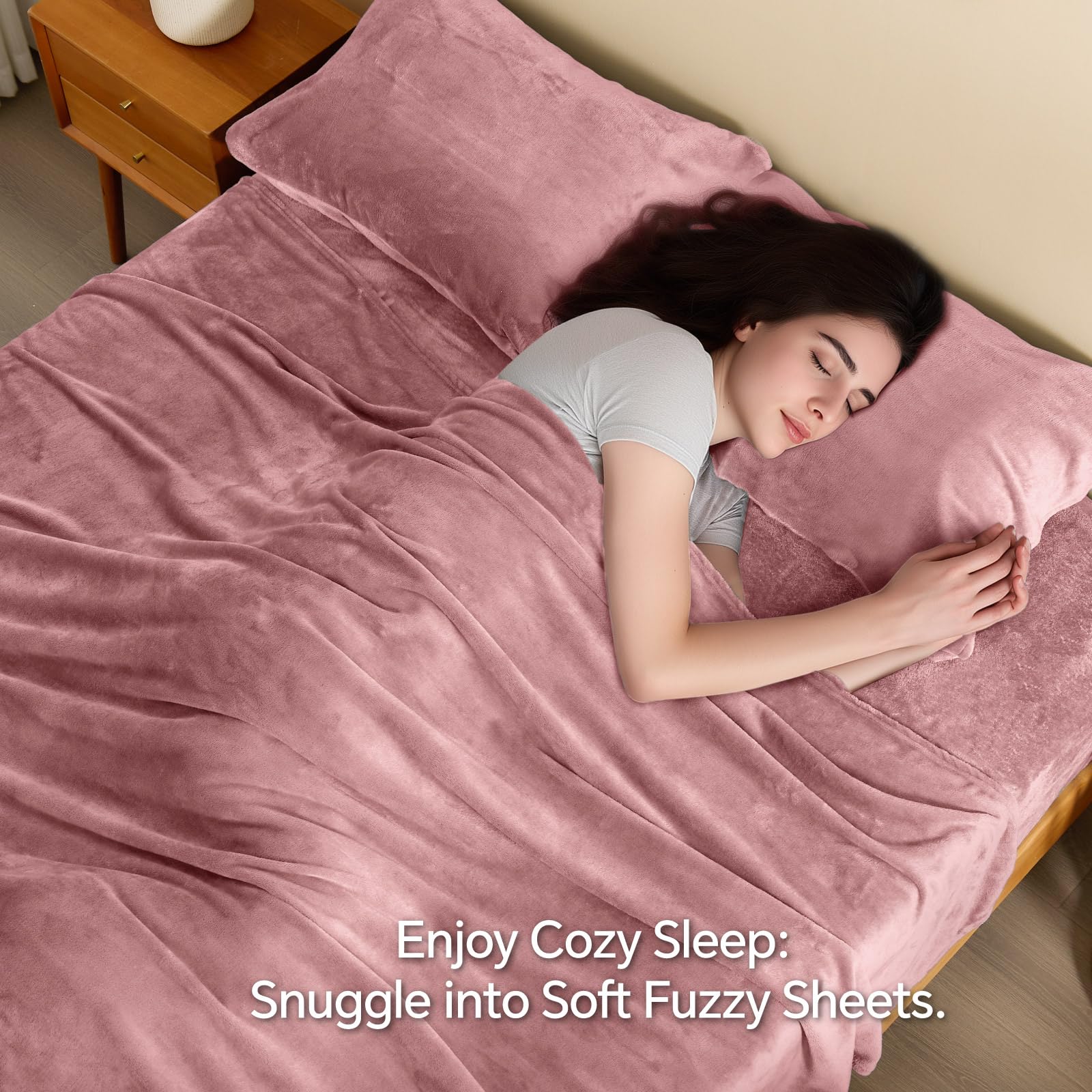 BEDELITE fitted sheet pocket detail showing 16 inch depth for secure mattress fit