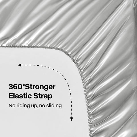 BEDELITE flat sheet draped on bed showing roomy tuck-in and polished look
