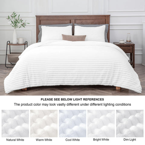 BEDELITE folded comforter ready for storage demonstrating durable, easy-care finish