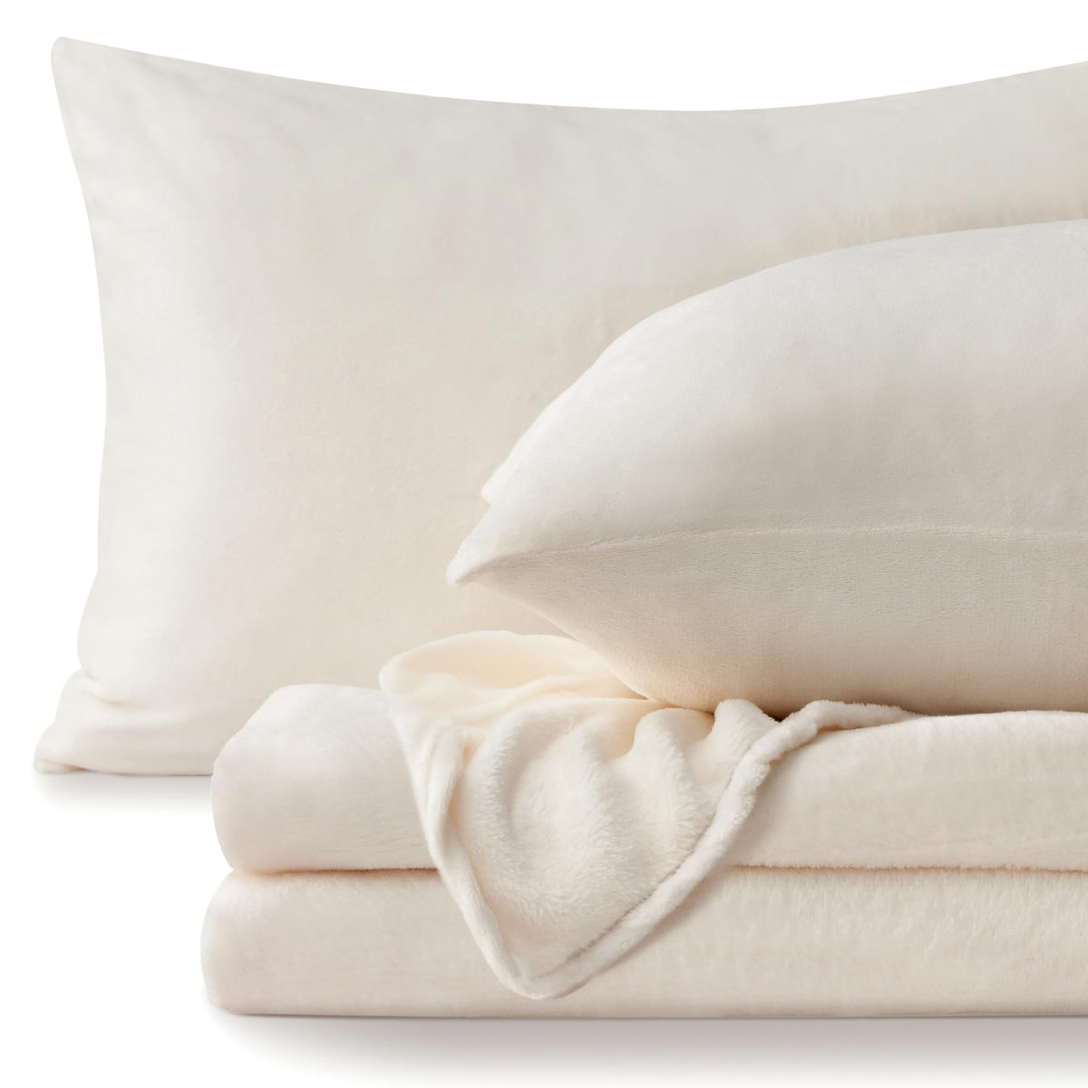 BEDELITE front view of full king sheet set showing neat packaging and cozy appeal