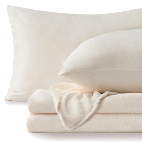 BEDELITE front view of full king sheet set showing neat packaging and cozy appeal