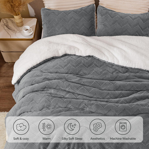 BEDELITE styled bedroom with comforter showcasing modern neutral décor