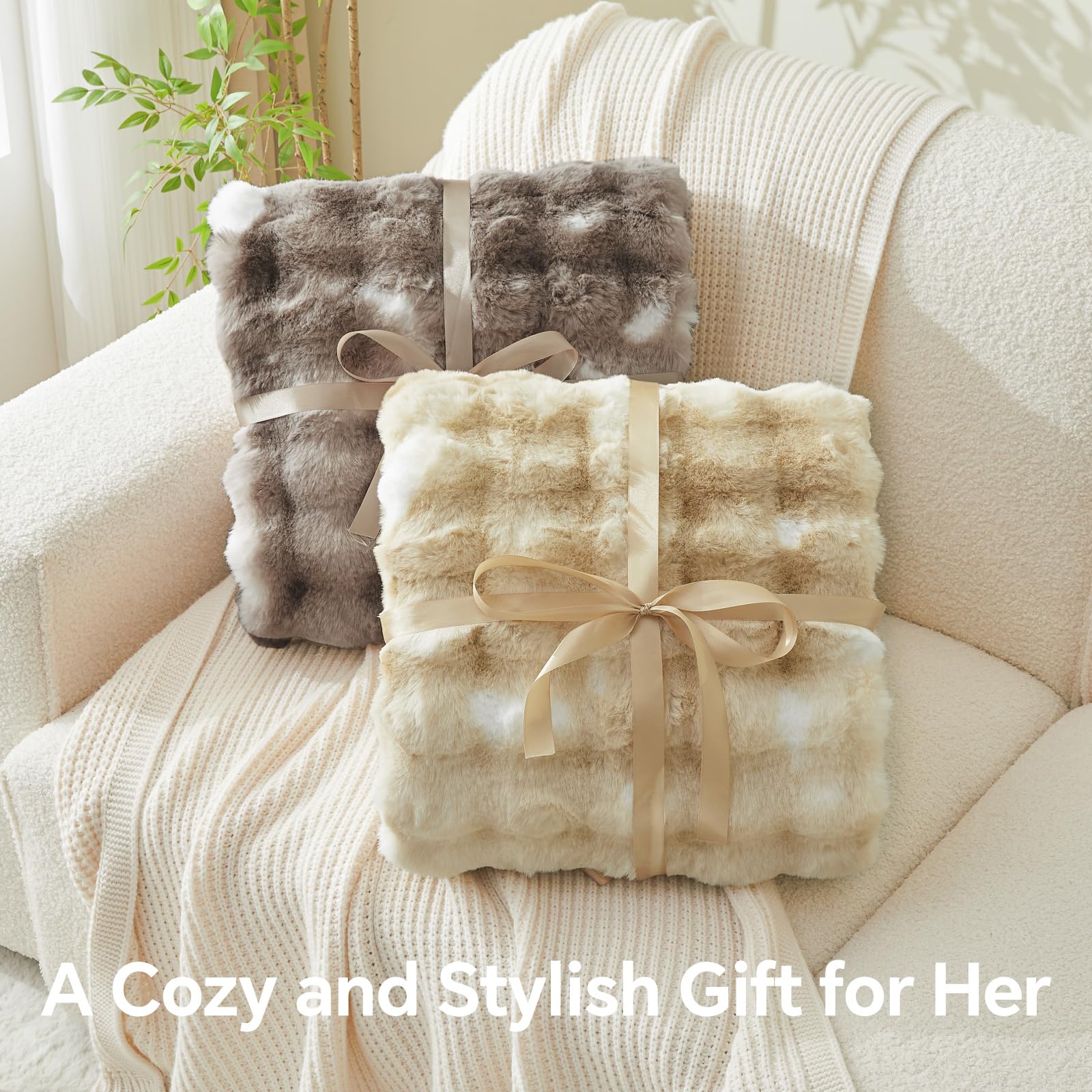 BEDELITE draped on sofa styled to boost living room decor and cozy appeal