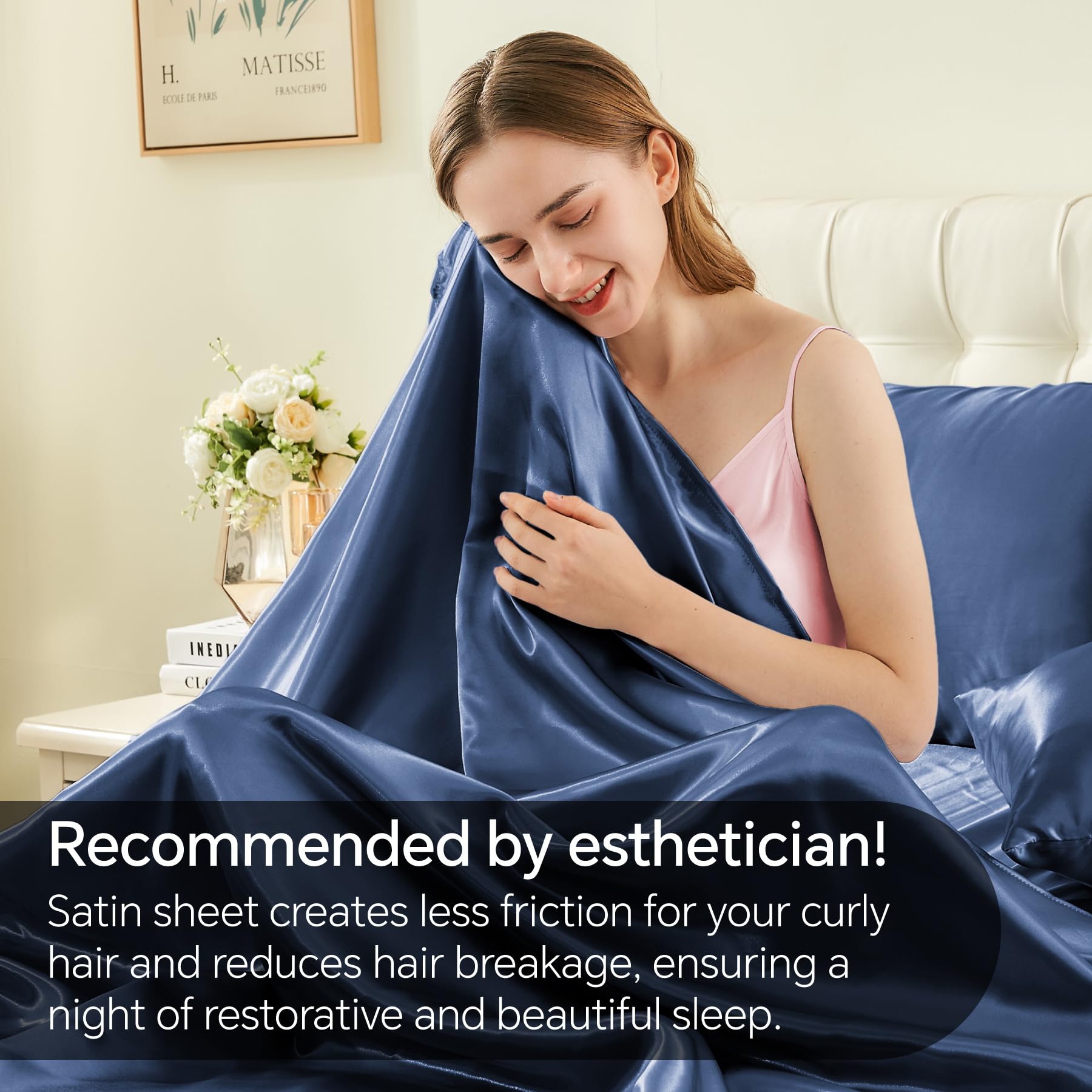 BEDELITE pillowcases close-up showing soft satin texture that protects hair and skin