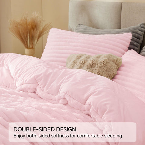 BEDELITE pillows and drape on styled bed conveying layered comfort