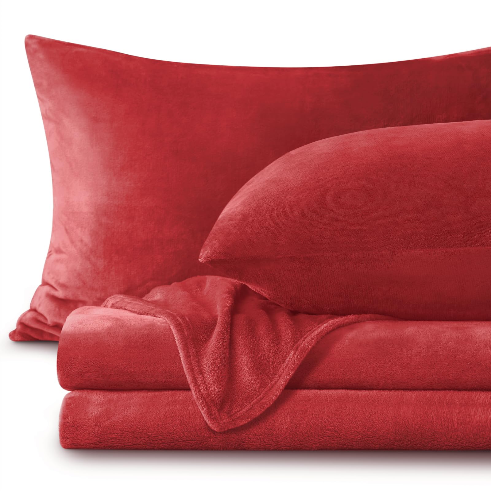 BEDELITE front packaging of red queen flannel set shows included pieces and warmth