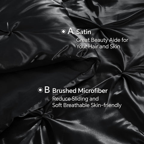 BEDELITE satin reverse close-up showing smooth surface that reduces friction
