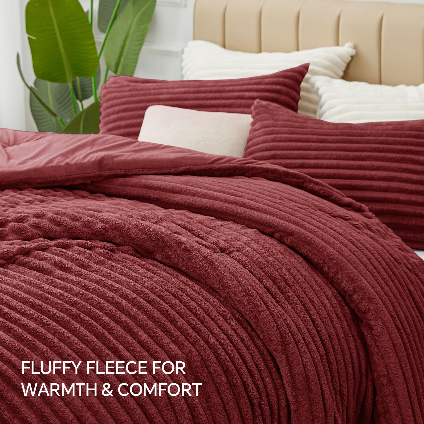 BEDELITE comforter next to ruler showing 88x88 size for queen beds