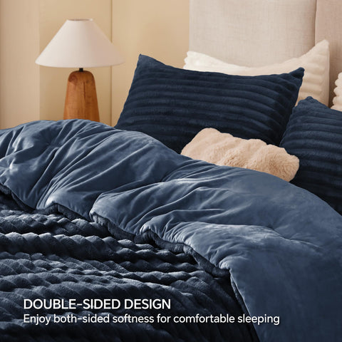 BEDELITE comforter king-size drape over mattress showing full coverage and fit
