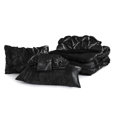 BEDELITE comforter on mattress for scale showing fit on up to 15 inch depth