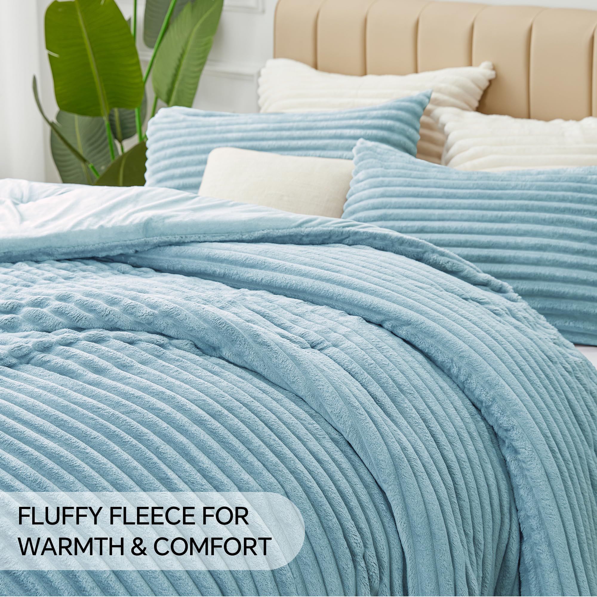 BEDELITE styled bedroom set in light blue demonstrating how it elevates room decor