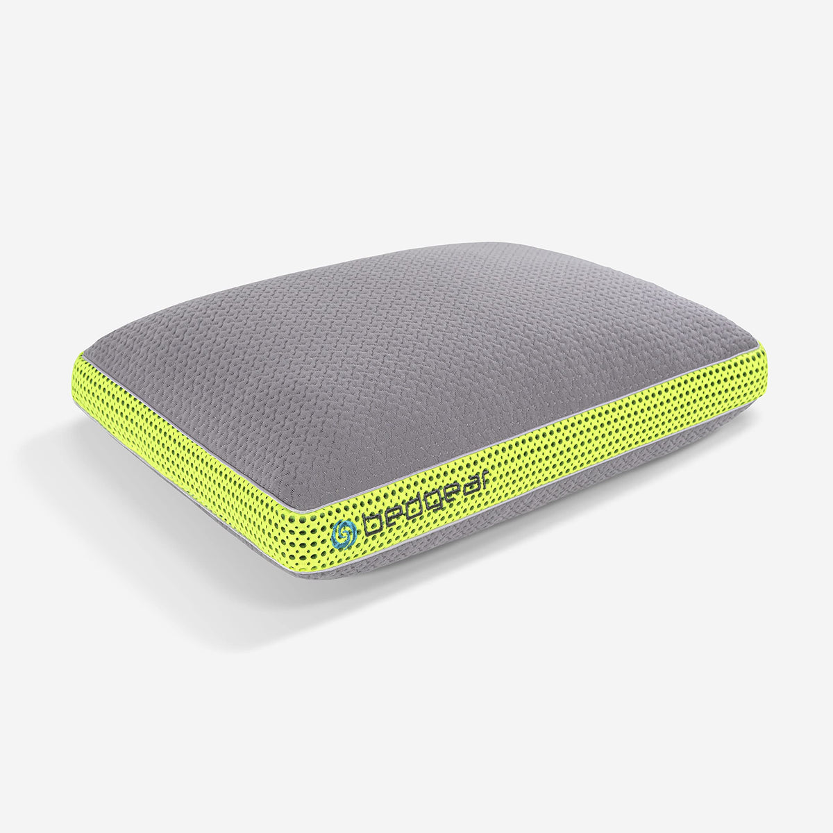 Bedgear front view showing pillow shape and medium soft profile for comfort