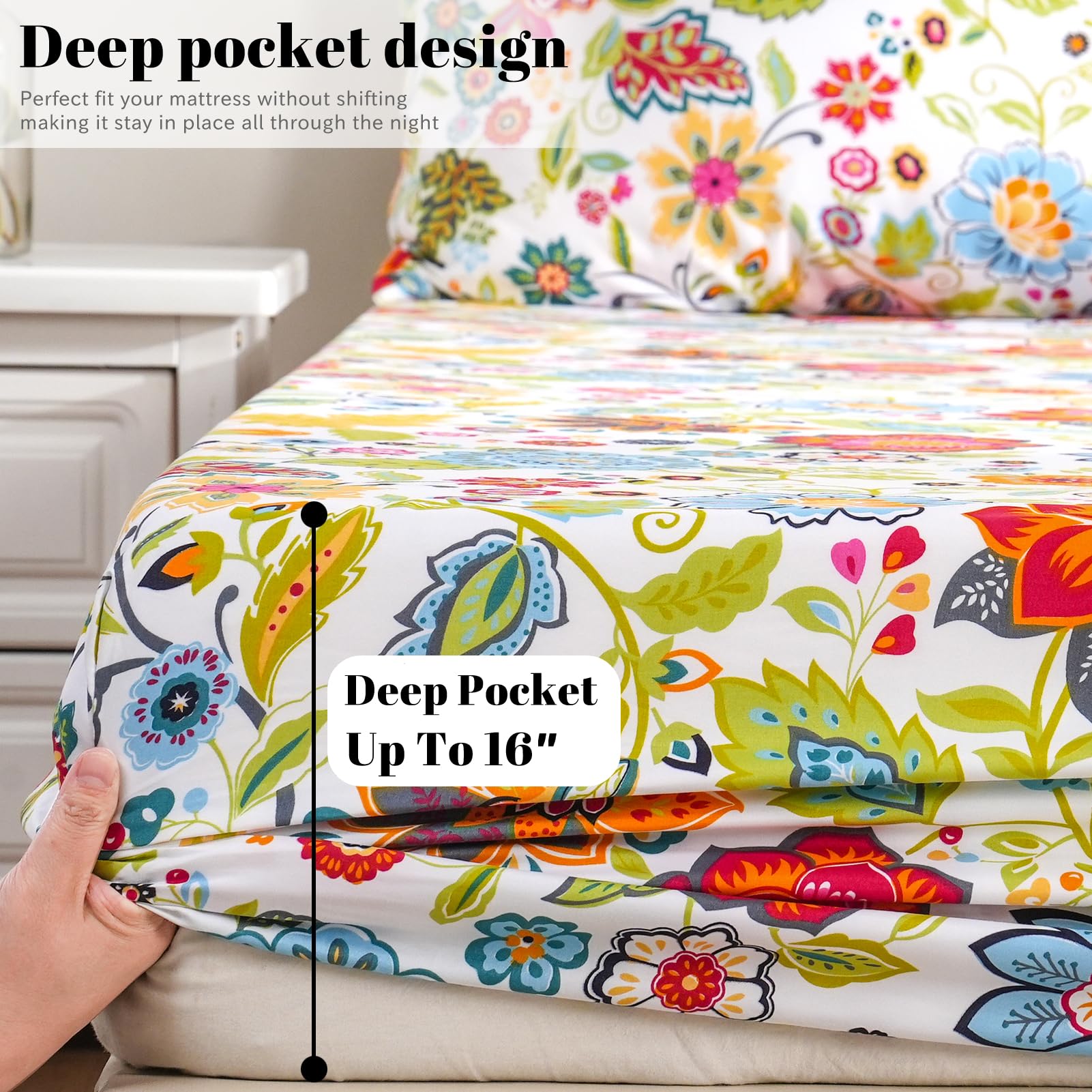Bedlifes flat sheet spread across bed showing full coverage and tidy tuck-in benefit