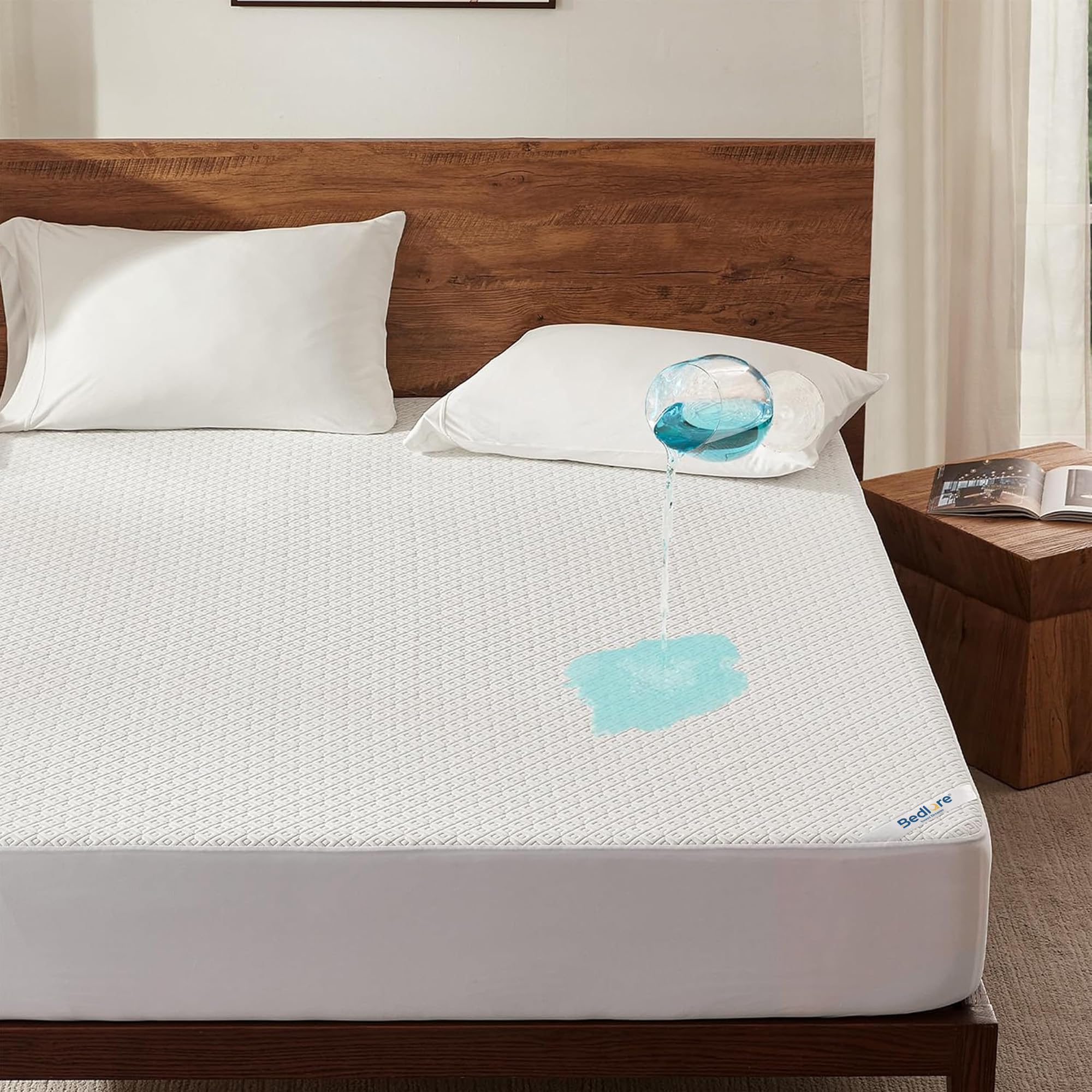 BEDLORE front view of king protector showing clean packaging and protection benefits