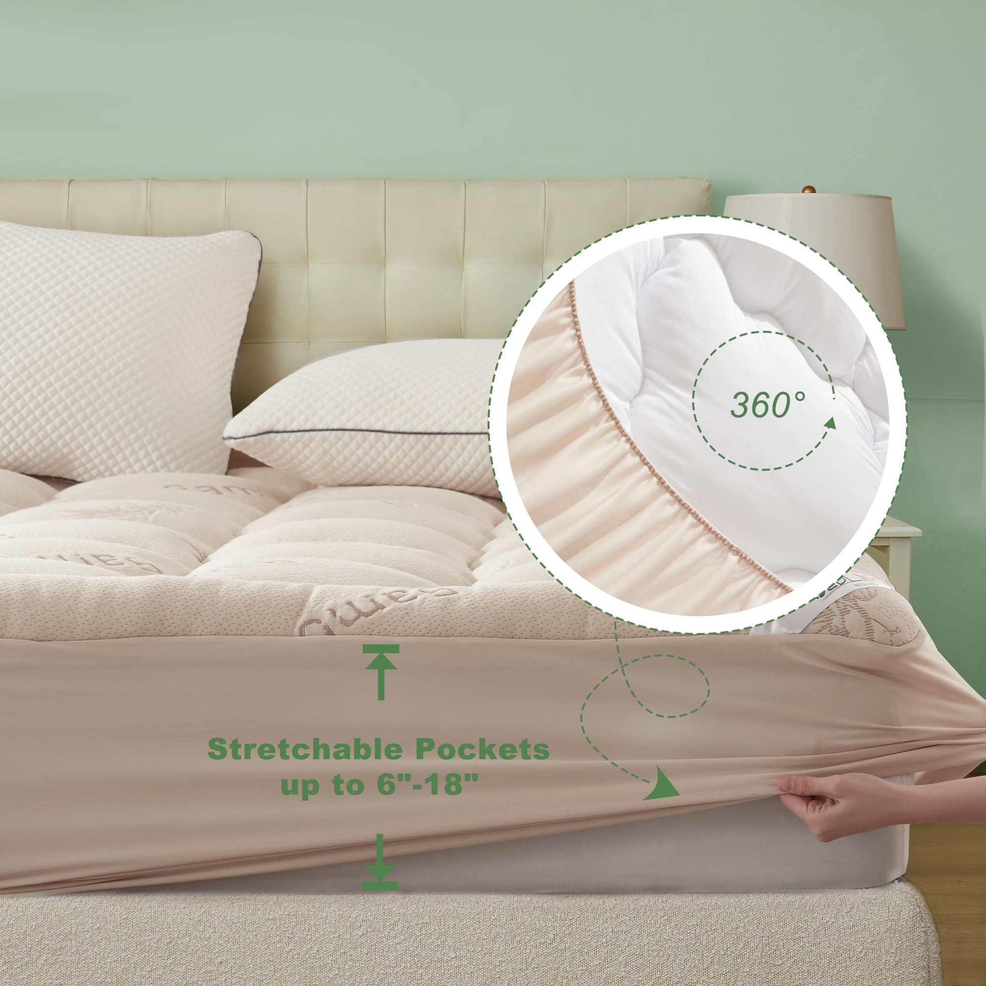BEDLORE fabric label close-up showing bamboo viscose blend quality