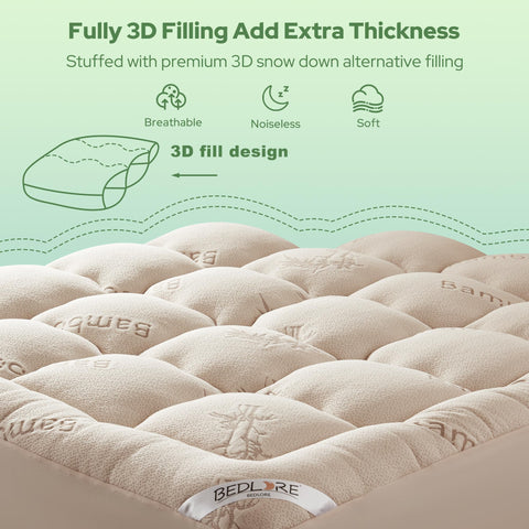 BEDLORE side profile illustrating loft and cushioning benefit