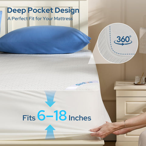 BEDLORE scale comparison with ruler demonstrating deep-pocket mattress fit