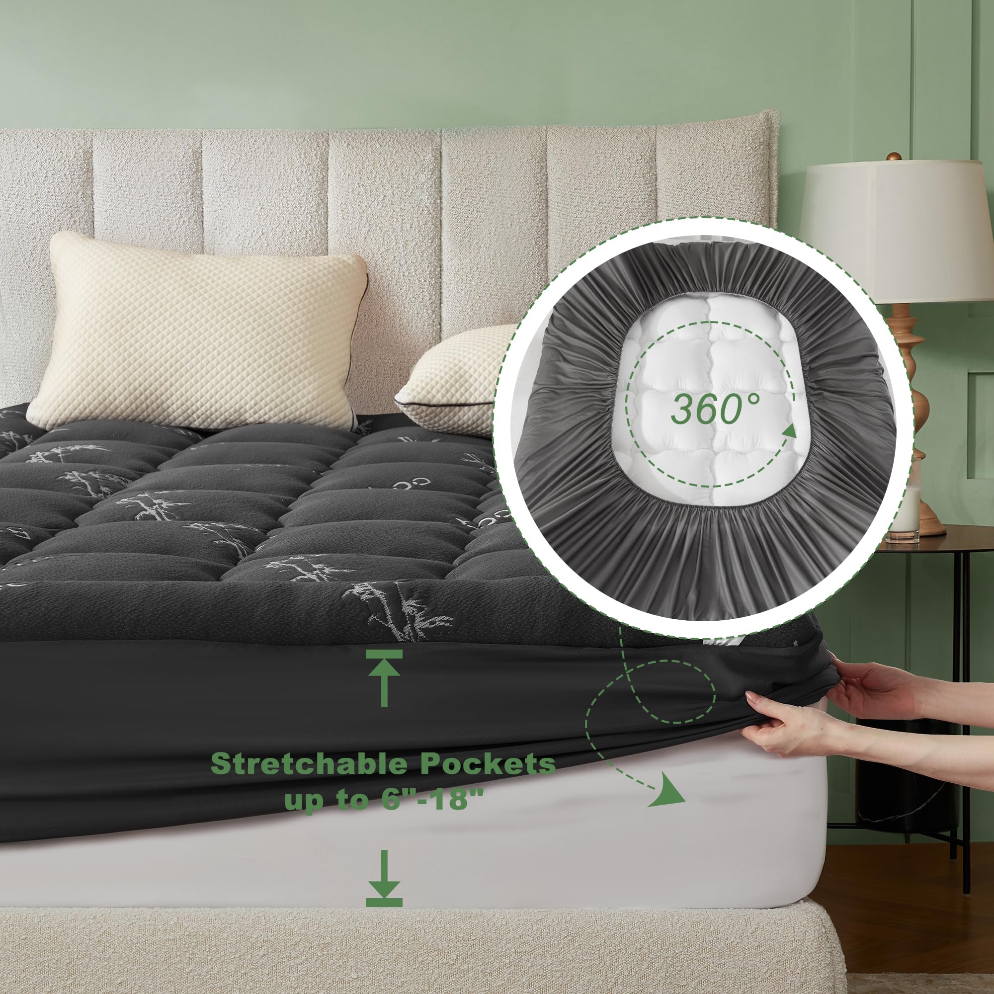 BEDLORE side profile showing topper thickness and supportive edge detail