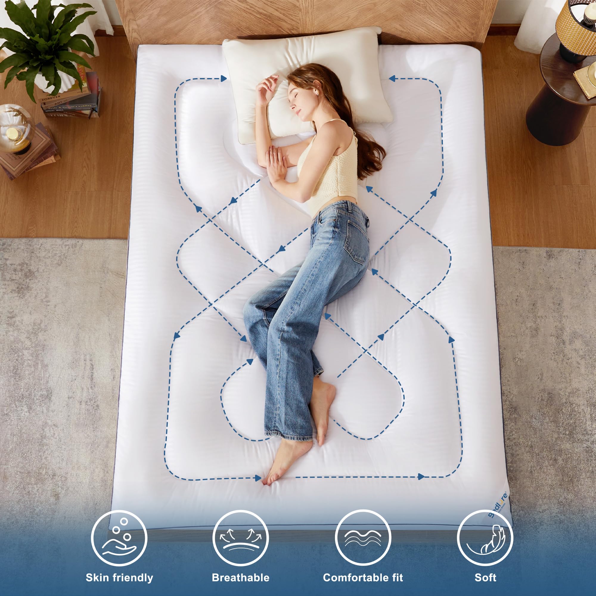 BEDLORE freshly washed and fluffed fabric texture restoring lofty comfort