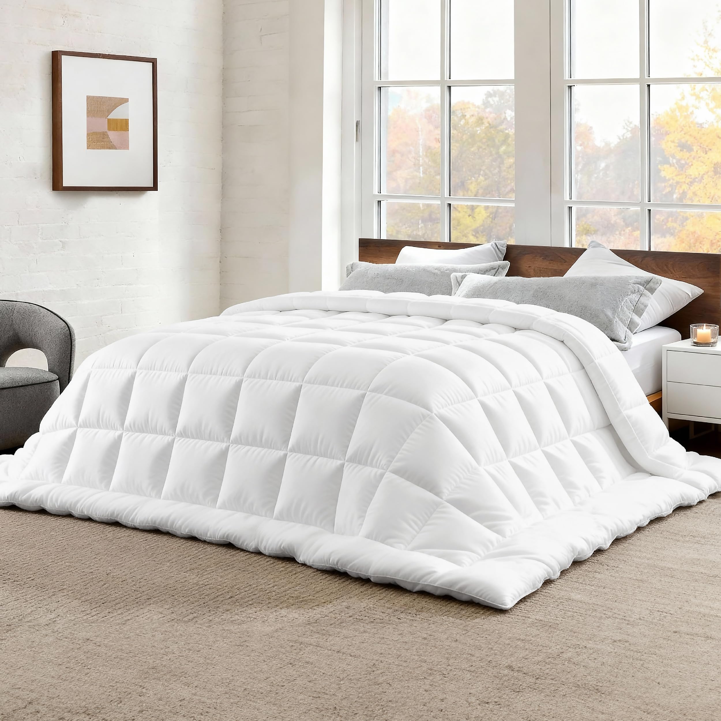 Bedsure Alaskan King comforter front view showing full bed coverage and cozy look