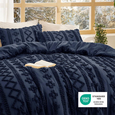Bedsure comforter on made bed in room illustrating cozy lifestyle and decor fit