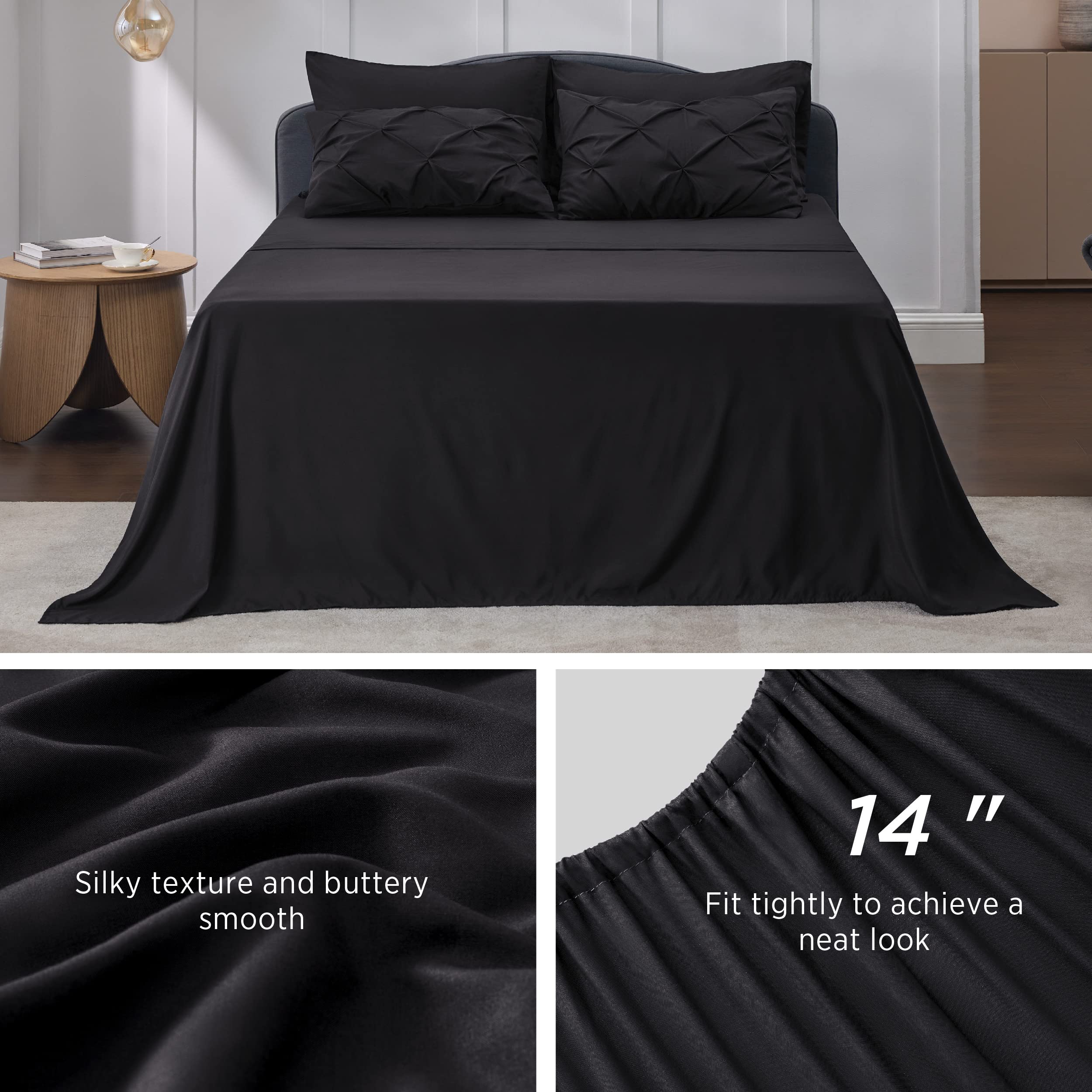 Bedsure bedroom lifestyle scene showing set elevating room decor