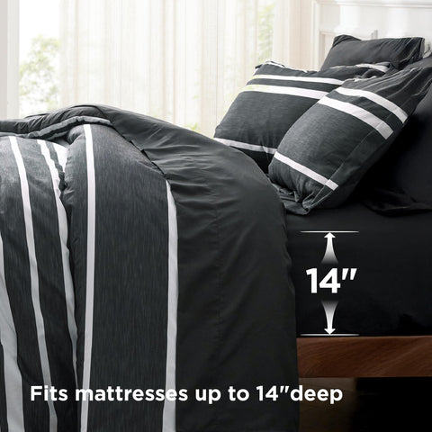 Bedsure comforter styled on a modern bed to show room-ready aesthetic and cohesion