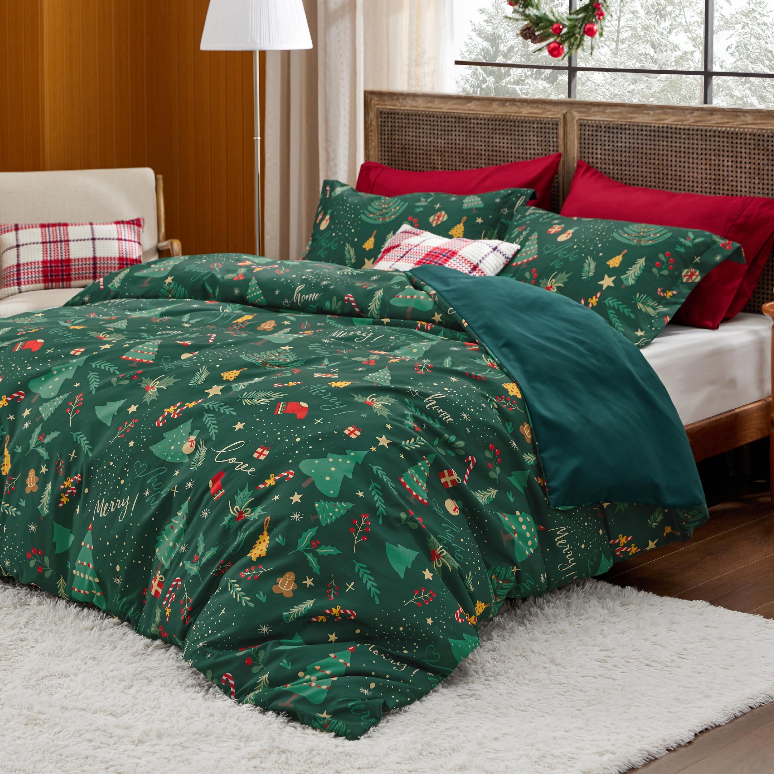 Bedsure styled bedroom with duvet set creating seasonal atmosphere